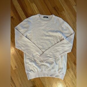 Indochino Men’s Crew Neck Sweater 100% Merino Wool Size XL in Cream